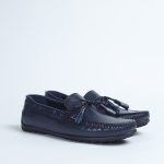 Blue loafer with tassel