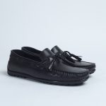 Black loafers with rope tassels