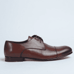 Brown derbies with smooth glossy leather